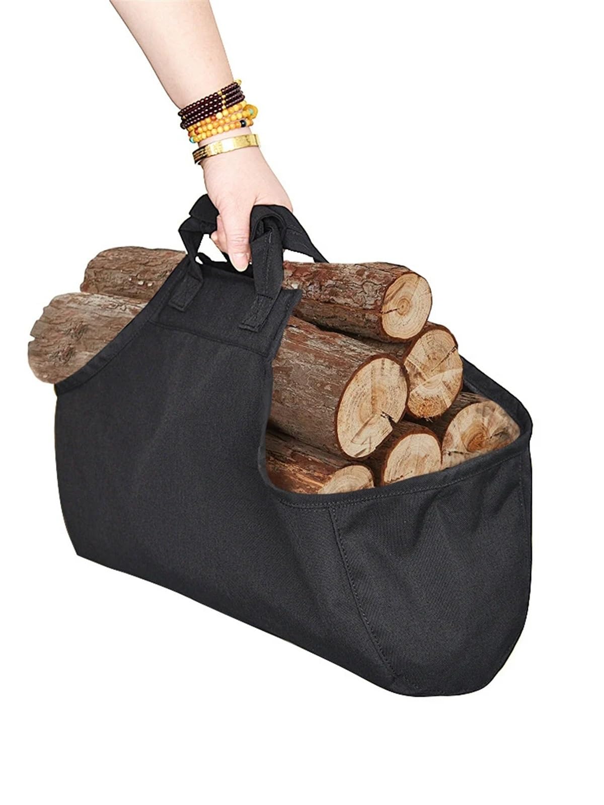 VAYEODEYU Black Firewood Storage Bag Folding Portable Outdoor Camping Pet Bag Oxford
