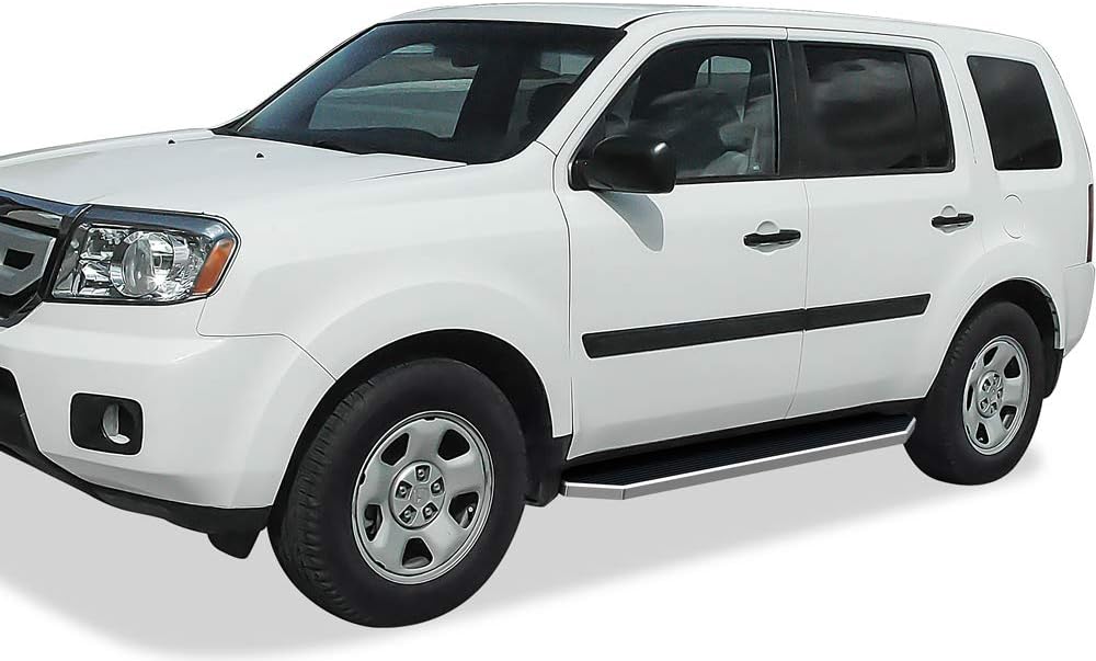 HD Ridez Flat Style Running Board 6" Polished Compatible with Honda Pilot 2009-2015 & Acura MDX 2009-2013 (Side Steps Side Bars)