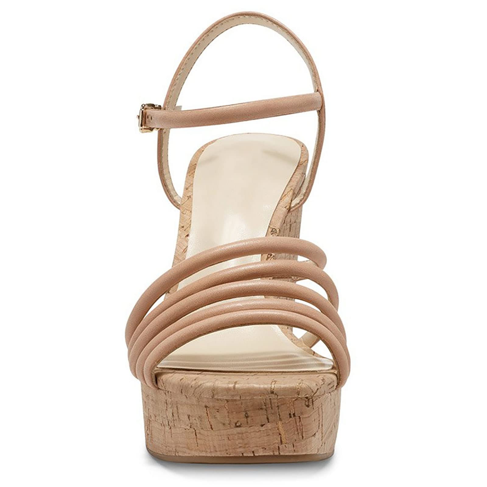 Alpargata Sandalias de cuña para mujer, zapatos ajustables con tiras al tobillo, plataforma abierta, sandalias casuales de tacón alto inclinado