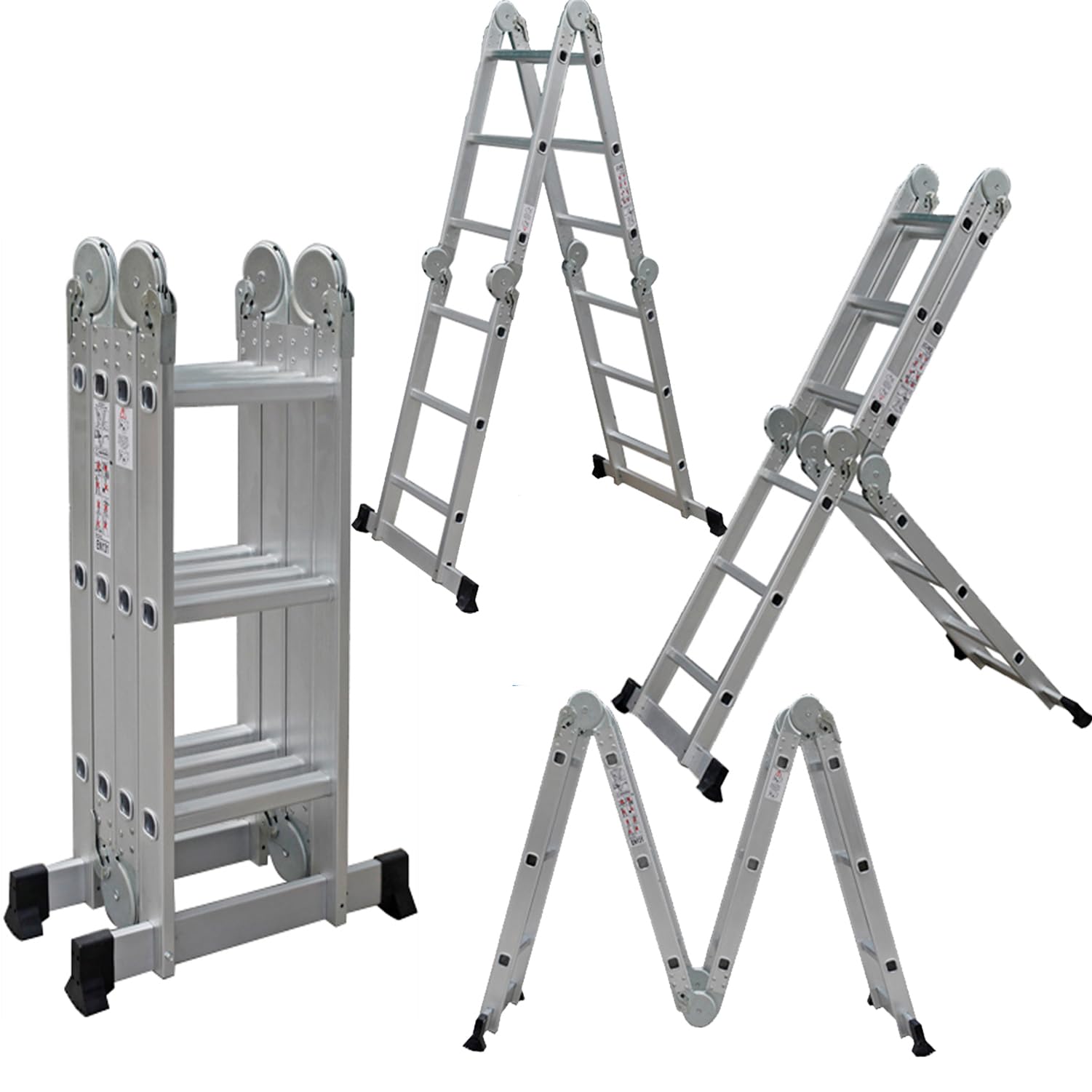 Combination Ladder 3.6m - 14 in 1 Multi Position Aluminium Folding Scaffold TUFFMATE