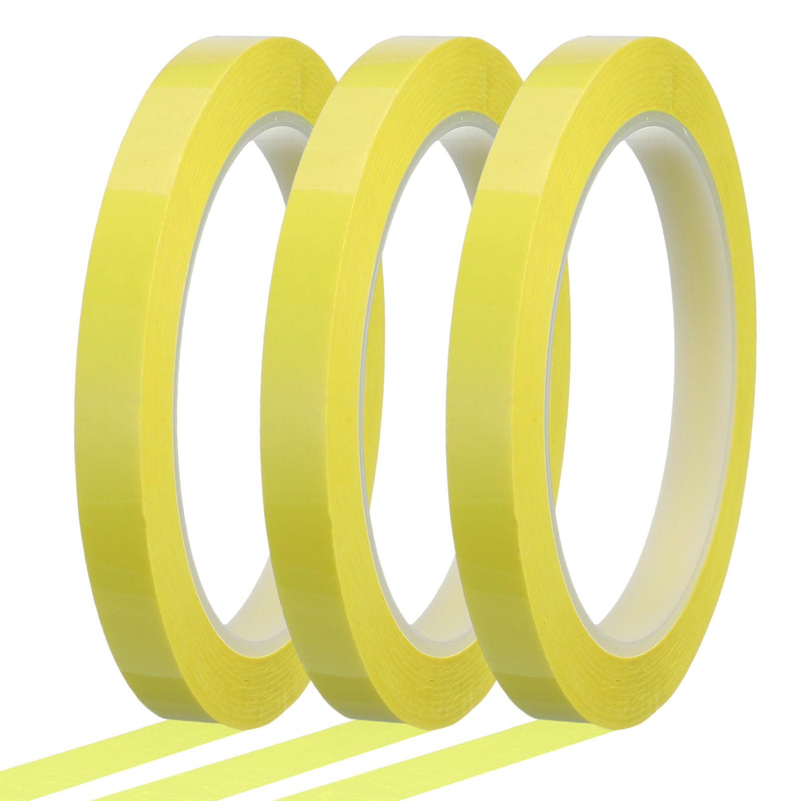 sourcing map Whiteboard Tape 10mm x 66m Pinstripe Graphic Chart Line Grid Marking Tapes for Classroom Office Dry Erase Board Art, Light Yellow, Pack of 3