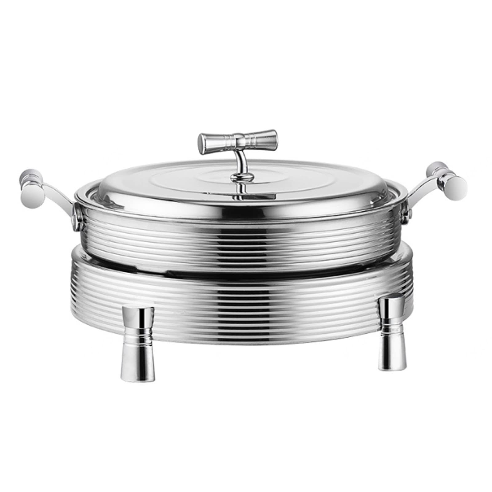 Hornillos de Acampada, Acero Inoxidable Estufa de Alcohol con Olla, Juego de Utensilios hornillo de Alcohol Portátil, Quemador de Alcohol para Uso en Interiores,Silver