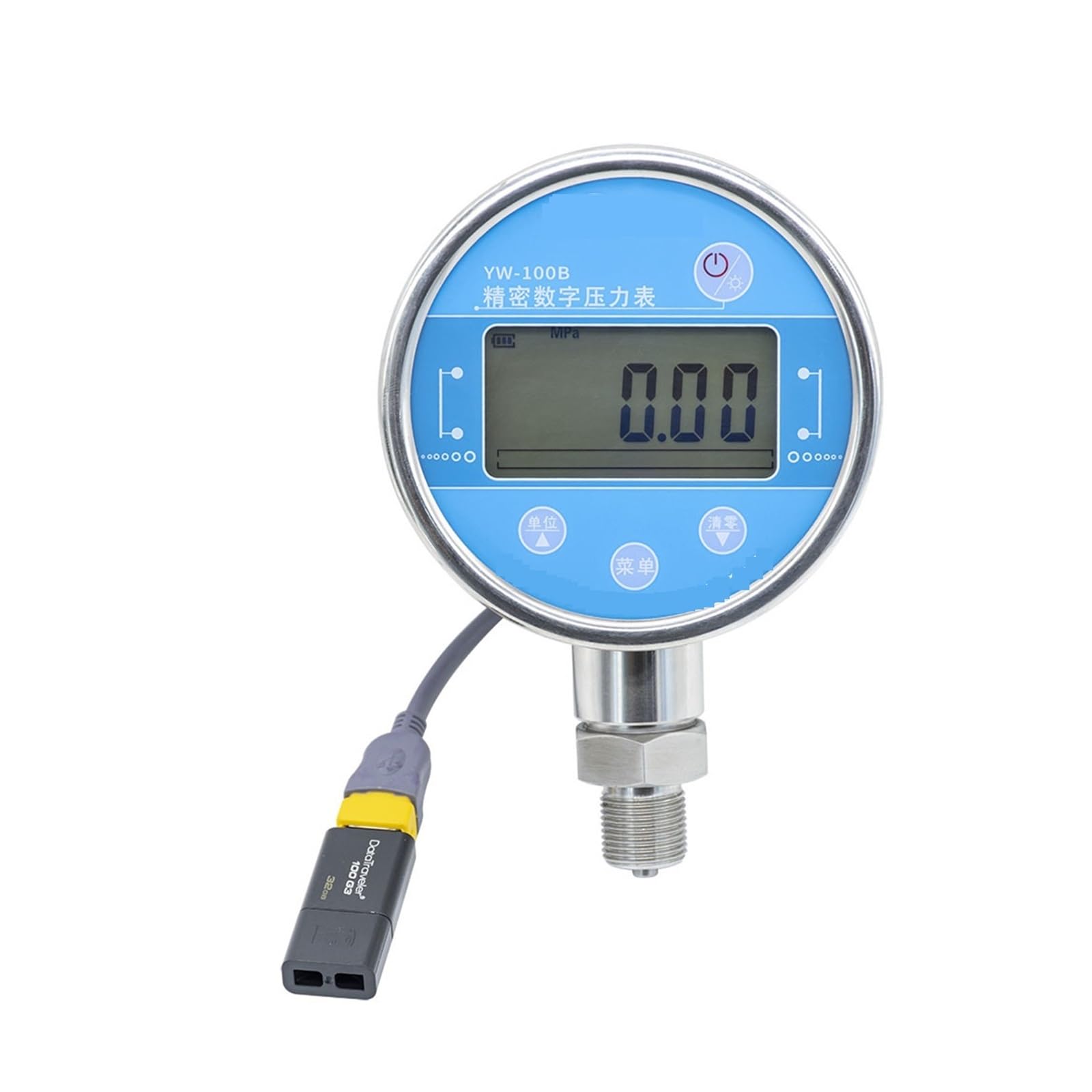 Cyfrowy manometr, Cyfrowy manometr YW-100C -0,1 MPa do 70 Funkcja przechowywania danych Zasilany akumulatorem Manometr o wysokiej precyzji(-0.1...0...100Mpa)