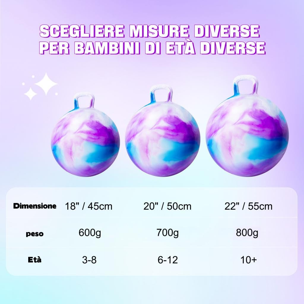 U&C Planet Balones Saltadores 55 cm Pelota de Salto para Niños 7-12 Pelota de Saltar Hinchable con Bomba Apto para Uso en Interiores y Exteriores Regalo Ideal - 5