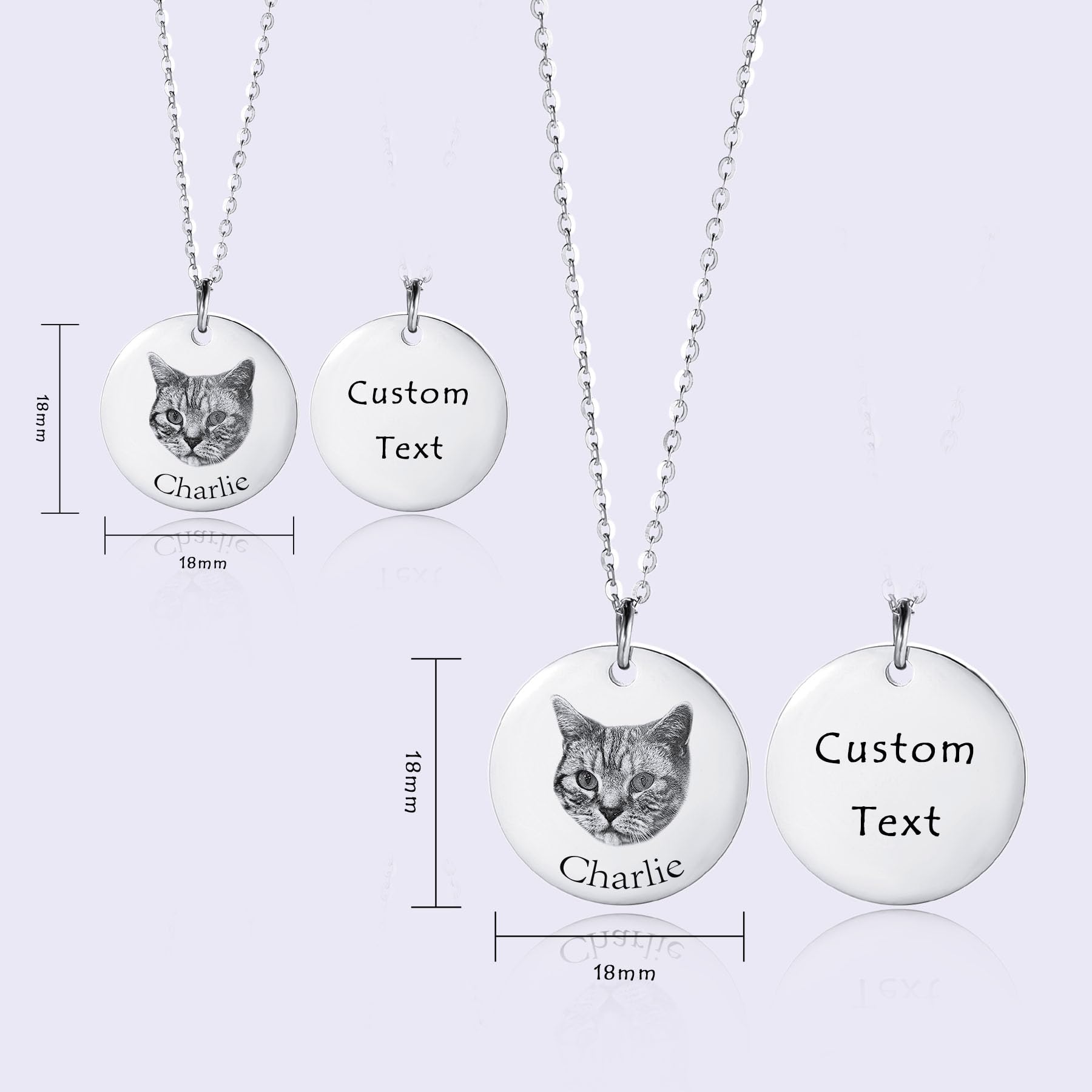 MeMeDIY Collana Personalizzata con Ritratto di Animale Domestico con Schizzo Inciso dell'animale Domestico/Foto a Colori Collana Personalizzata Cane-Gatto
