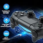 DYONDER Wireless Controller for PS4 Console/Pro/Slim & PC – 1000mAh Battery, 6-Axis Motion Sensor, Audio Jack (Black)