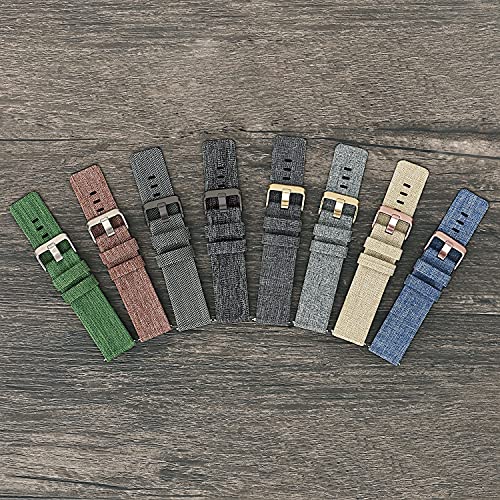 Bracelet montre nylon ajustable 18mm imperméable avec boucle en acier