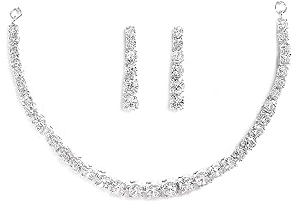 ZENEME Jewellery Set Classic Style AD/American Diamond Studded Rose Gold Plated Handcrafted Circle Necklace Set for Women... Price In India