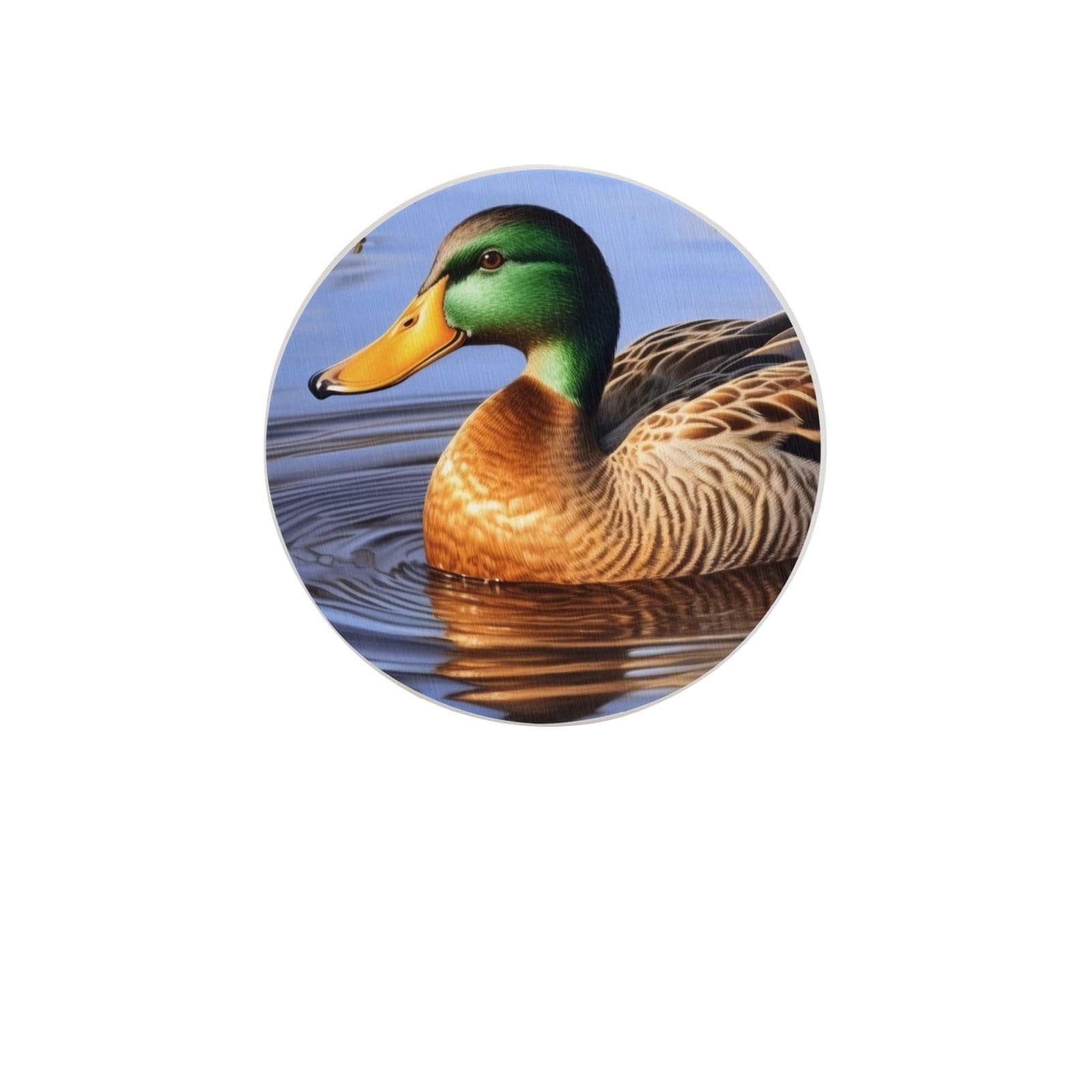 Mallard Duck Absorbent Drink Coasters Diatomaceous Round Coaster 4 Inch Reusable Cup Coasters Set 4pc