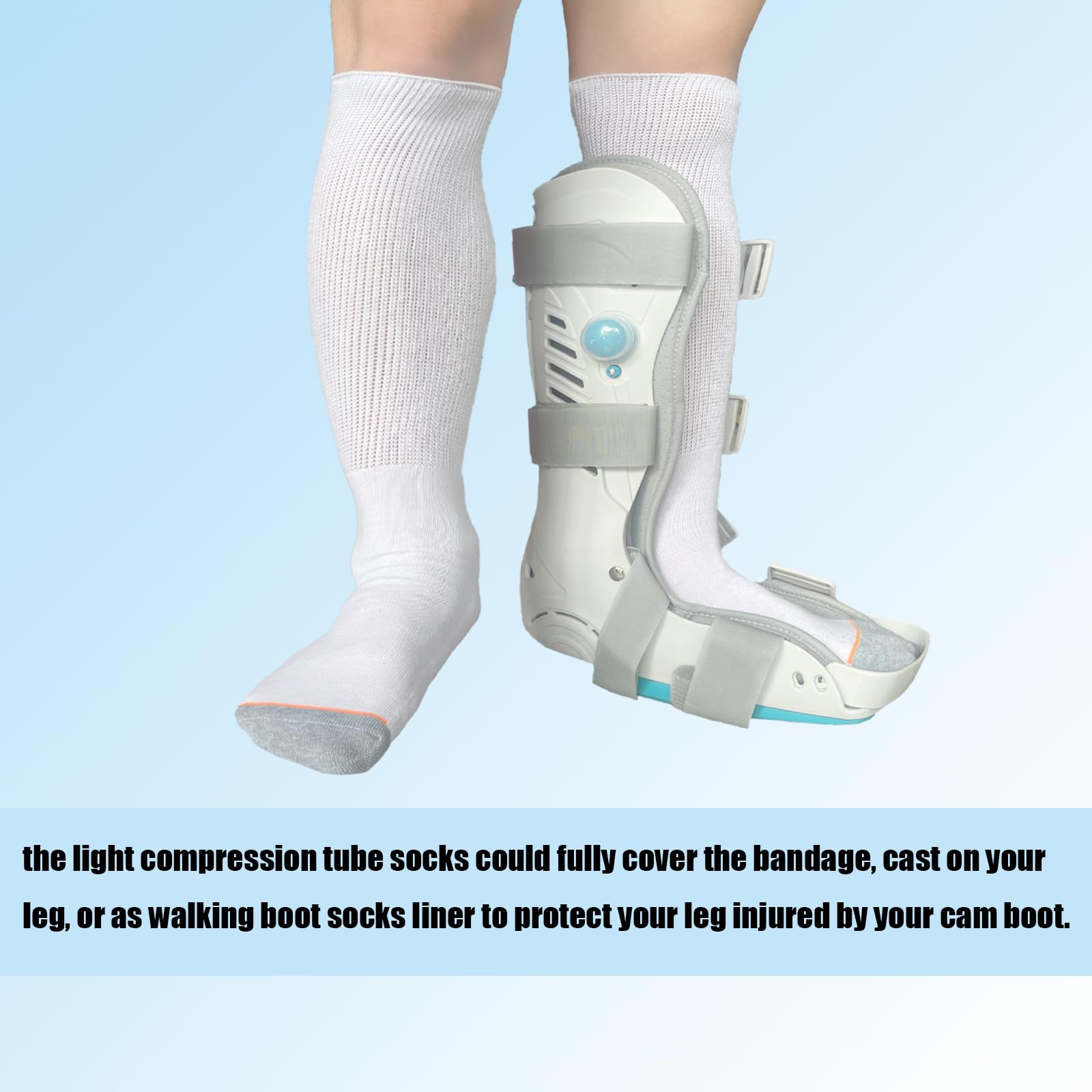 2 pares de calcetines para botas de caminar, calcetines transpirables para botas quirúrgicas, ortopédicos quirúrgicos para hombres y mujeres, color blanco, Blanco, talla única