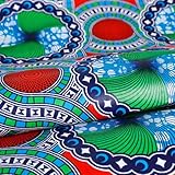 Largeur (laize) : 115/117 cm Tissu Wax africain n° 465 Vert - Par 50 cm