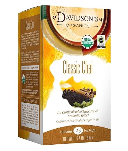Davidsons Tea Classic Chai bolsas de té de 25 unidades paquete de 6