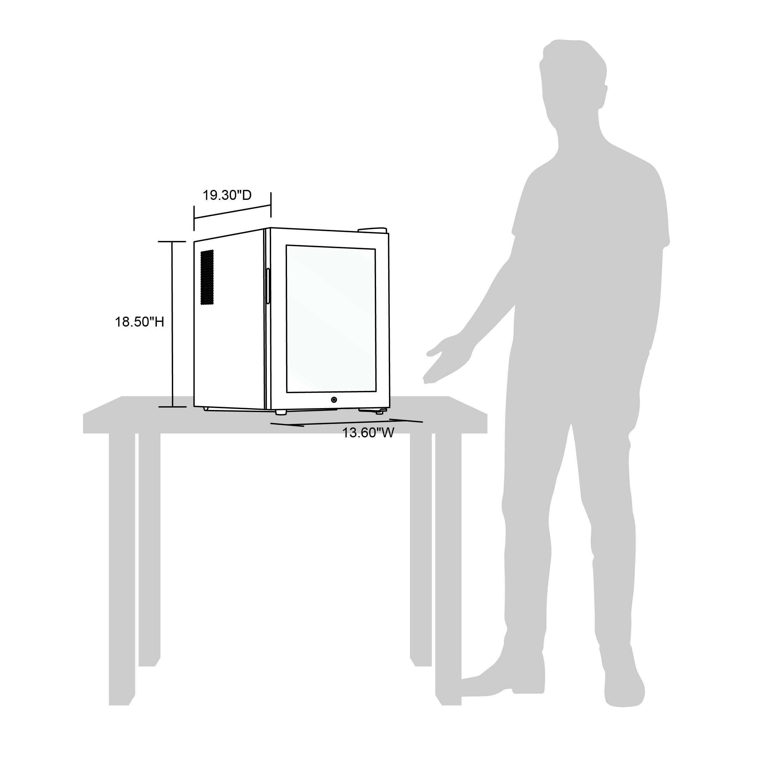 NewAir Electric Cigar Humidor Wineador | 250 Count | Stainless Steel Cooler with Opti-Temp Heating, Cooling Function 54-74F, And Spanish Cedar Shelves NCH250SS01