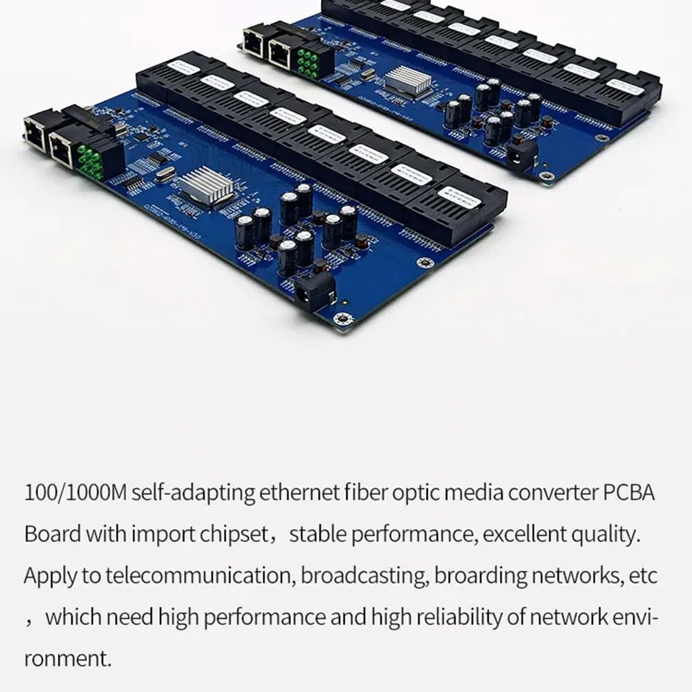 Przełącznik światłowodowy Gigabit Ethernet, 8 portów światłowodowych, 2 porty światłowodowe RJ45, optyczny transceiver, 20 KM SC, tryb jednokierunkowy (A)