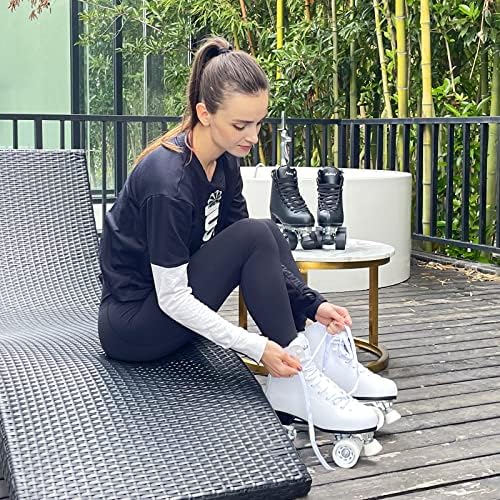Nattork Patins à glace réglables pour garçons et filles, adultes, rembourrage doux et support de cheville renforcé, patins de hockey sur glace pour débutants