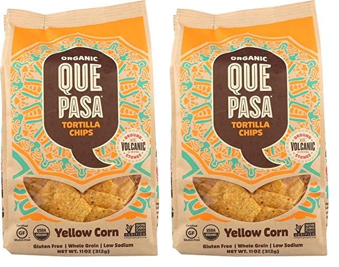 Que PasaOrganic Yellow Corn Tortilla Chips, 11 OZ (Pack of 2)