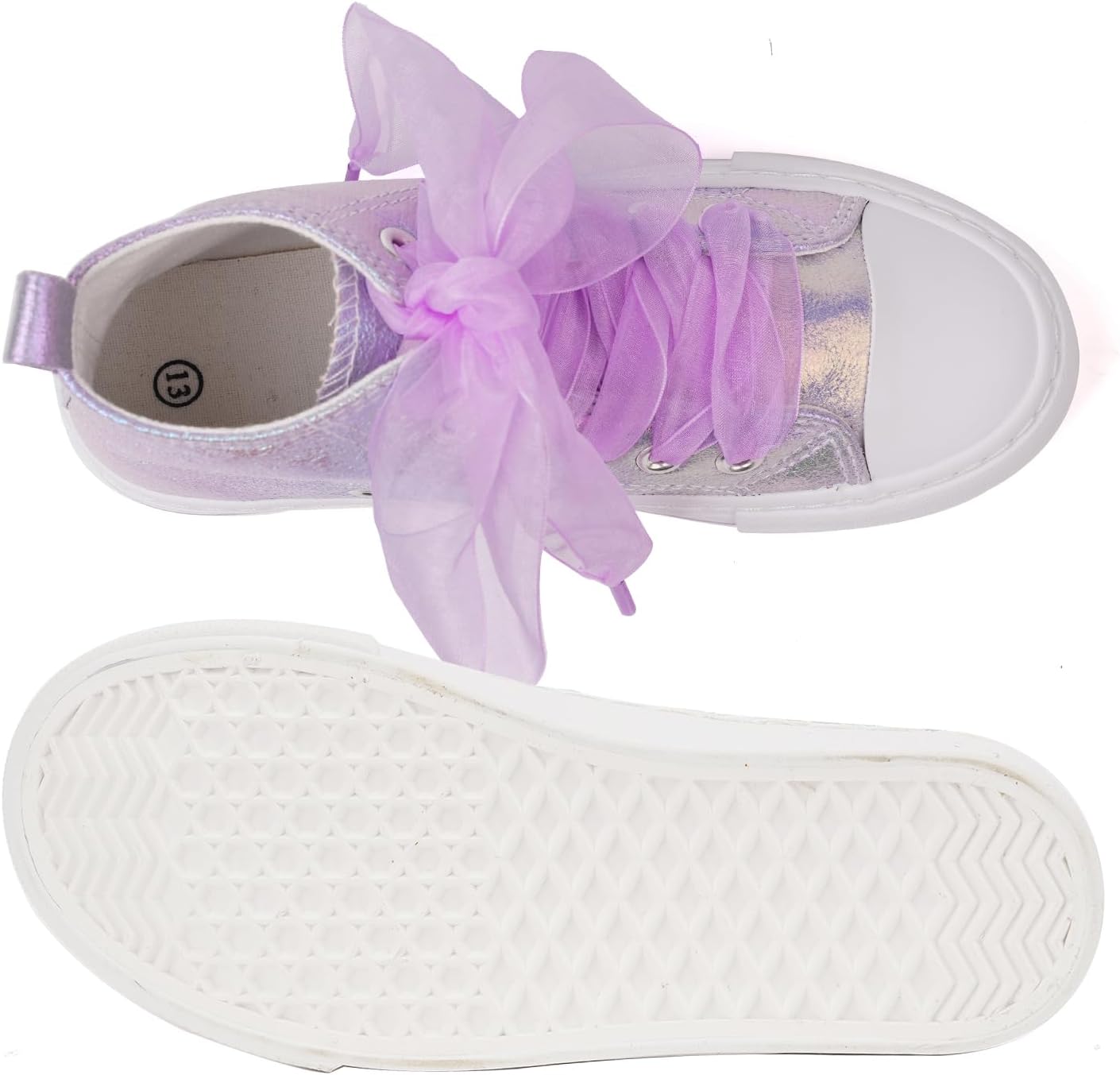 HugRain Toddler Girls Kids Sparkle Fashion Outdoor Walking Sneakers - Image 5