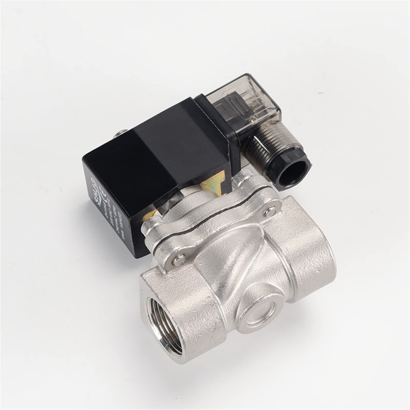 Elektrozawór elektromagnetyczny 12 V normalnie zamknięty, 1/2 "3/4" 1 "2", woda 24 v 230v 24, cewka ze stali nierdzewnej IP65 DIN Wysoka temperatura (230vac-viton-seal, 0,5 cala)