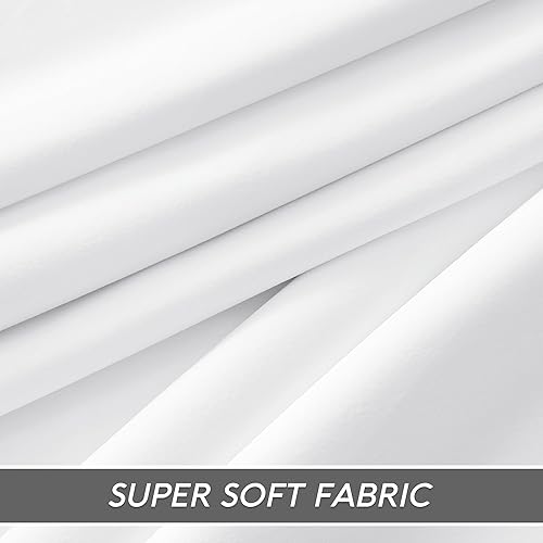 Miniatura 6 de RYB HOME Cortinas de terciopelo blanco de 96 pulgadas, 2 capas para oscurecer la habitación, cortinas blancas para ventana para sala de estar, telón