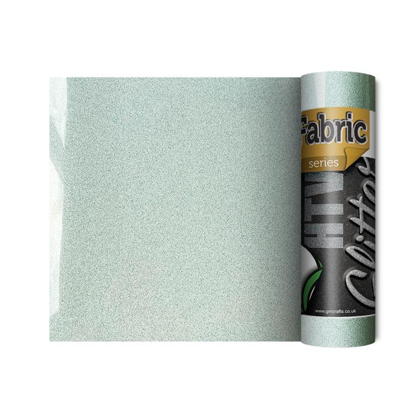 Cricut Joy Compatible Glitter Iron On Vinyl | Brilliant & Sparkling Heat Transfer Vinyl for Use On Fabrics | Shimmering Effect | Available in A Large Variety of Colours (Emerald Dot White)