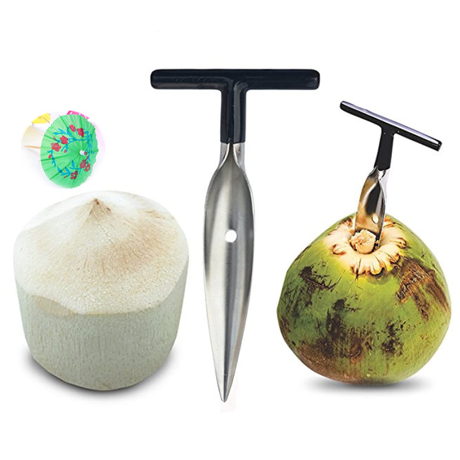 BABYVIVA Coconut Opener Tool Stainless Steel Portable and