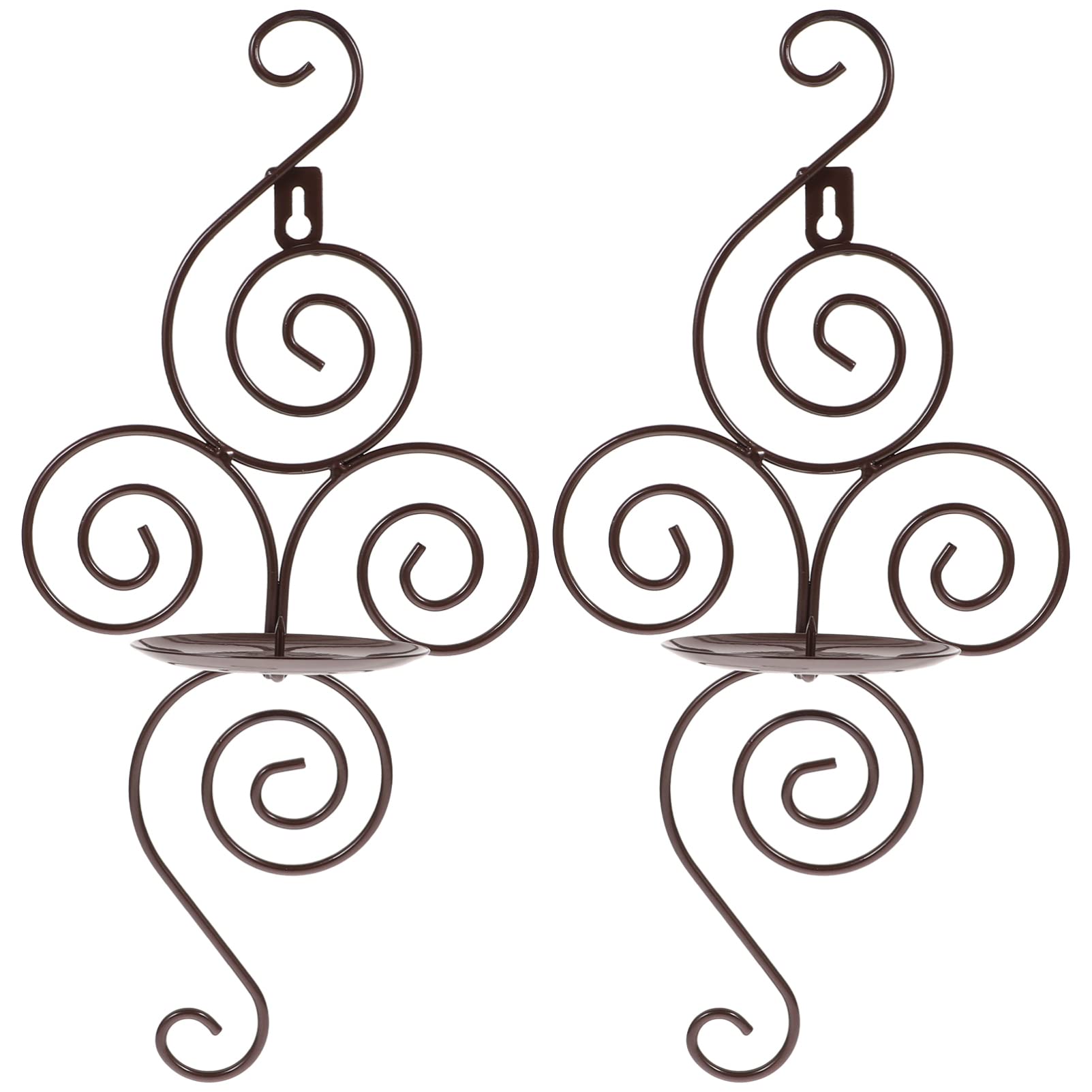 OSALADI 2pcs Wall Mounted Candle Holder Gold Wall Sconce White Wall Candle Sconces Gold Accent Decor Decorative Wall Sconce Home Candles Wall Tea Light Holder Metal Wrought Iron Small Tea