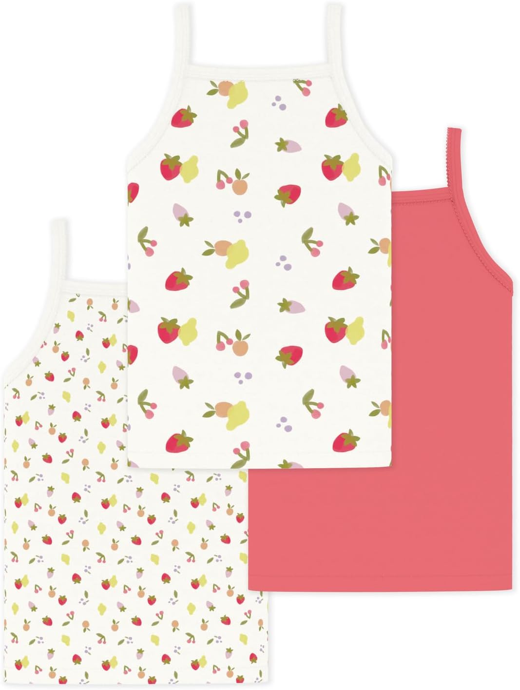 Petit Bateau Pack of Children's Girls Fruit Print Tank Tops Sizes 2-12 Years