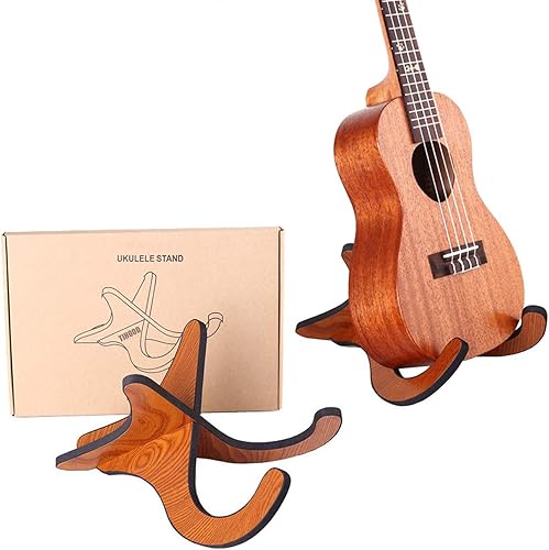 TIHOOD Soporte de madera para ukelele para instrumentos musicales, soporte de madera portátil para guitarra pequeña, violĂn, banjo (marrĂłn oscuro) TIHOOD Soporte de madera para ukelele para instrumentos musicales, soporte de madera portátil para guitarra pequeña, violĂn, banjo (marrĂłn oscuro)