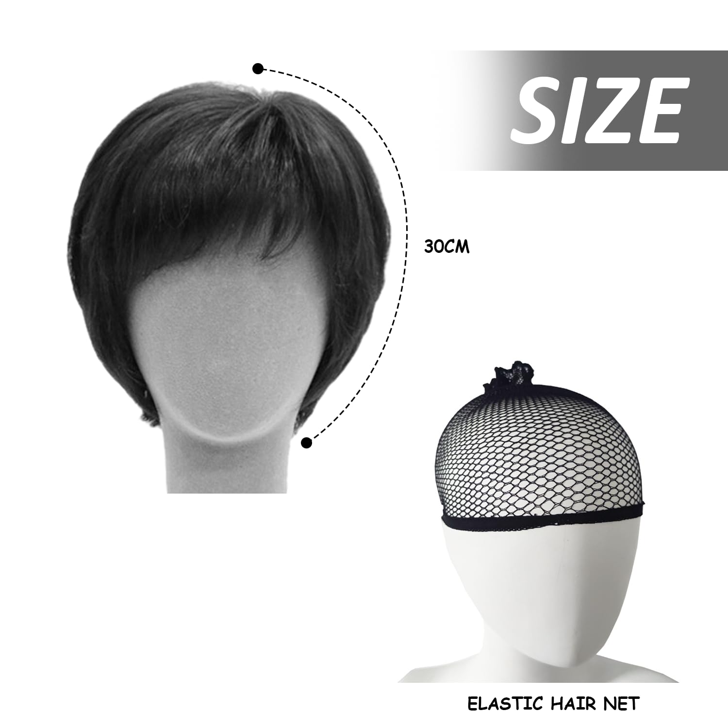 1 Piece Women's Short Pixie Wig With 1 Hair Net, African Short Hair Wig, Suitable For Men And Women (Black) - Image 2