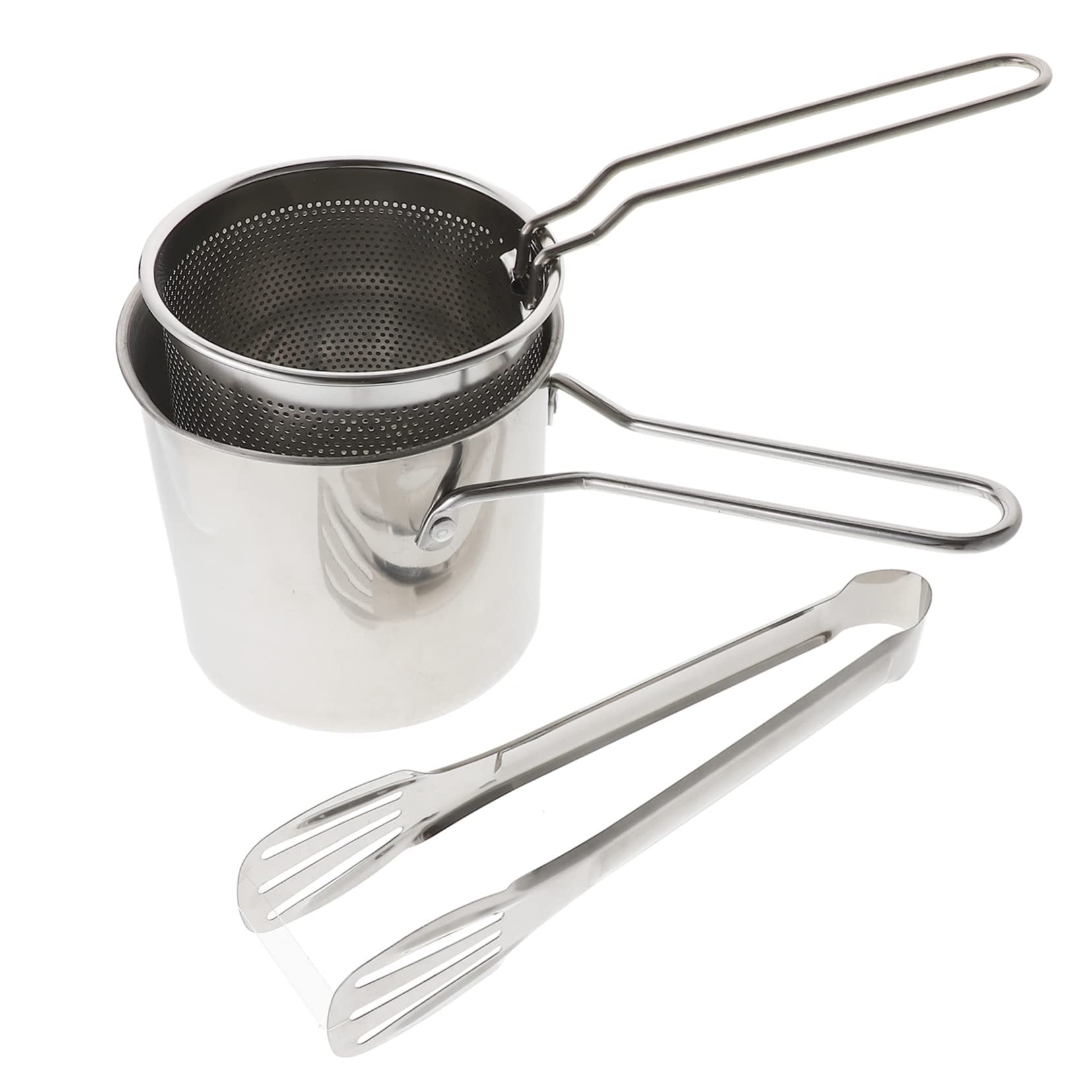 GLEAVI Deep Fryer Pot Basket Nonstick Portable Frying Pan Metal Frying Pot Food Fried Basket