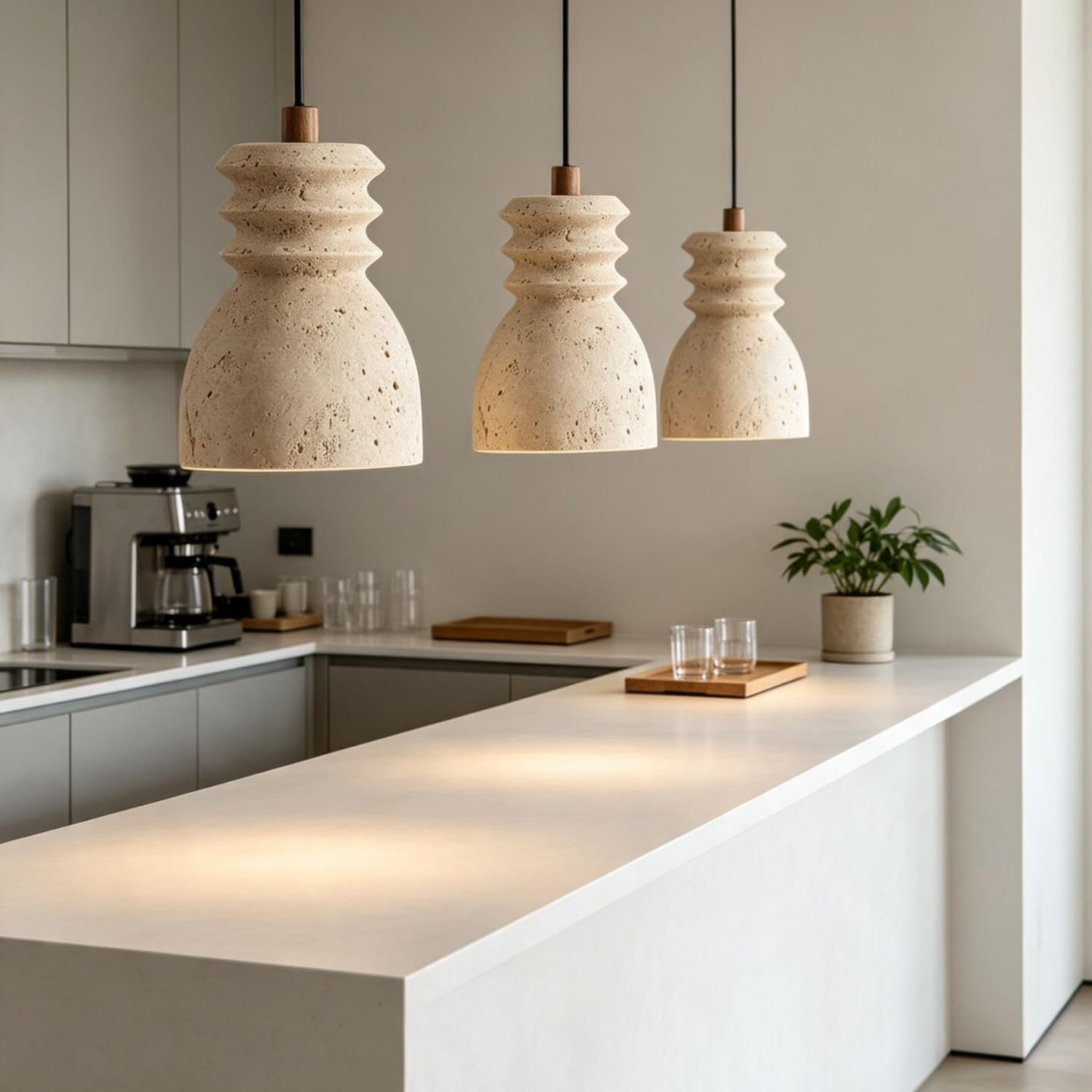 Lampa Wisząca Z Trawertynu, Podstawa E27, Lampa Wisząca Do Sypialni
