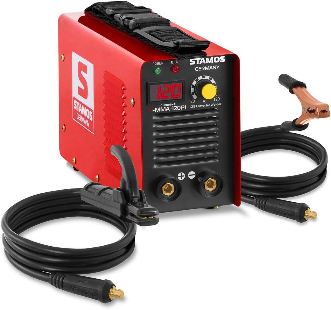 Arc Welder Inverter Welder Welding Machine (120 A, IGBT, Hot Start, LED Display, incl. Accessories) Stamos Germany