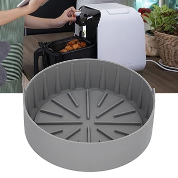 Fryer Basket, Environmentally Friendly and Reusable Electric Fryer Accessory Fryer Silicone Pot for Large Fryer(Round large/385g)