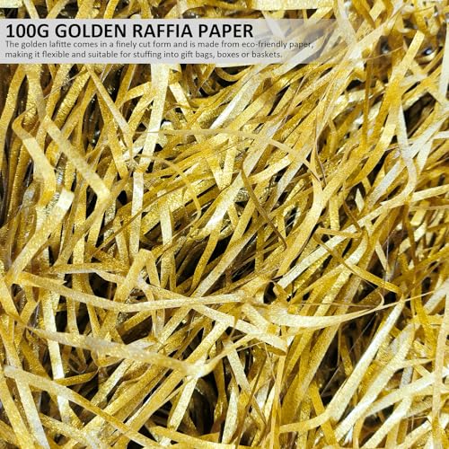 1 Teil Bast, Goldene Papierschnitzel, Geschenkfüllung, Geschenkverpackungsmaterialien, Zerkleinerte Papierreste, Verpackungsfüller, Dekorpapier (100 G, Gold)