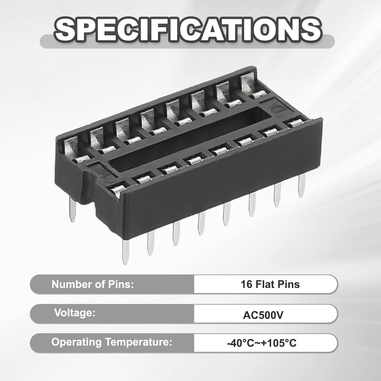MECCANIXITY 15Pcs 500V DIP IC Chip Socket Adapter 2.54mm Pitch 16 Flat Pins with Single-Sided Tin-Plated Circuit Board for Breadboard PCB Board Chip