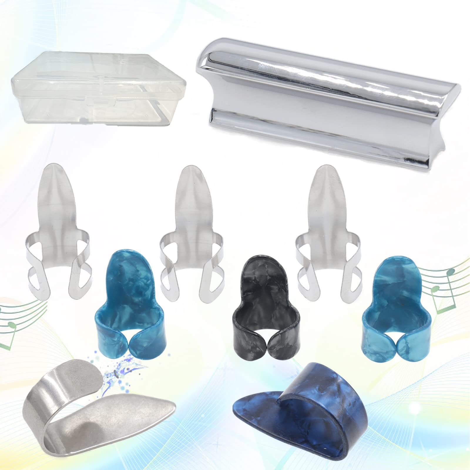 Plettri per chitarra in acciaio inox e pollice, plettri elettrici e acustici, Dobro, Lap Steel, chitarra hawaiana, accessori per basso banjo
