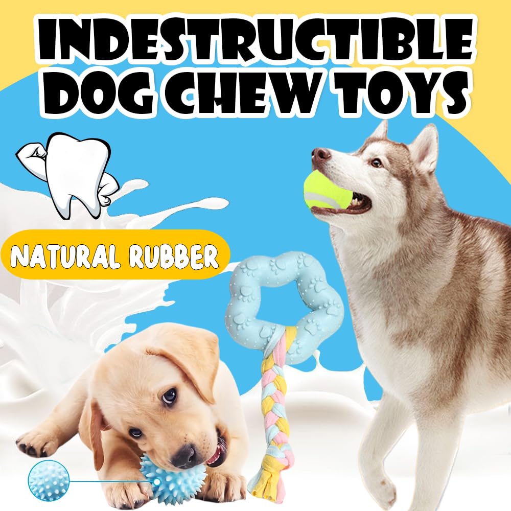 Set 10 Giocattoli Per Cani Di Piccola Taglia - Peluche Cigolanti, Corde, Palline Snack, Per Dentizione E Intelligenza - Foto 10