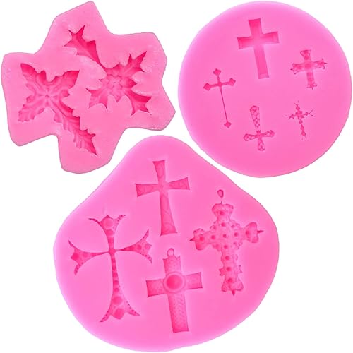 Molde de silicona para tartas de bautismo y cruz, decoración de tartas, molde para hornear para bautismo, suministros de fiesta y baby shower
