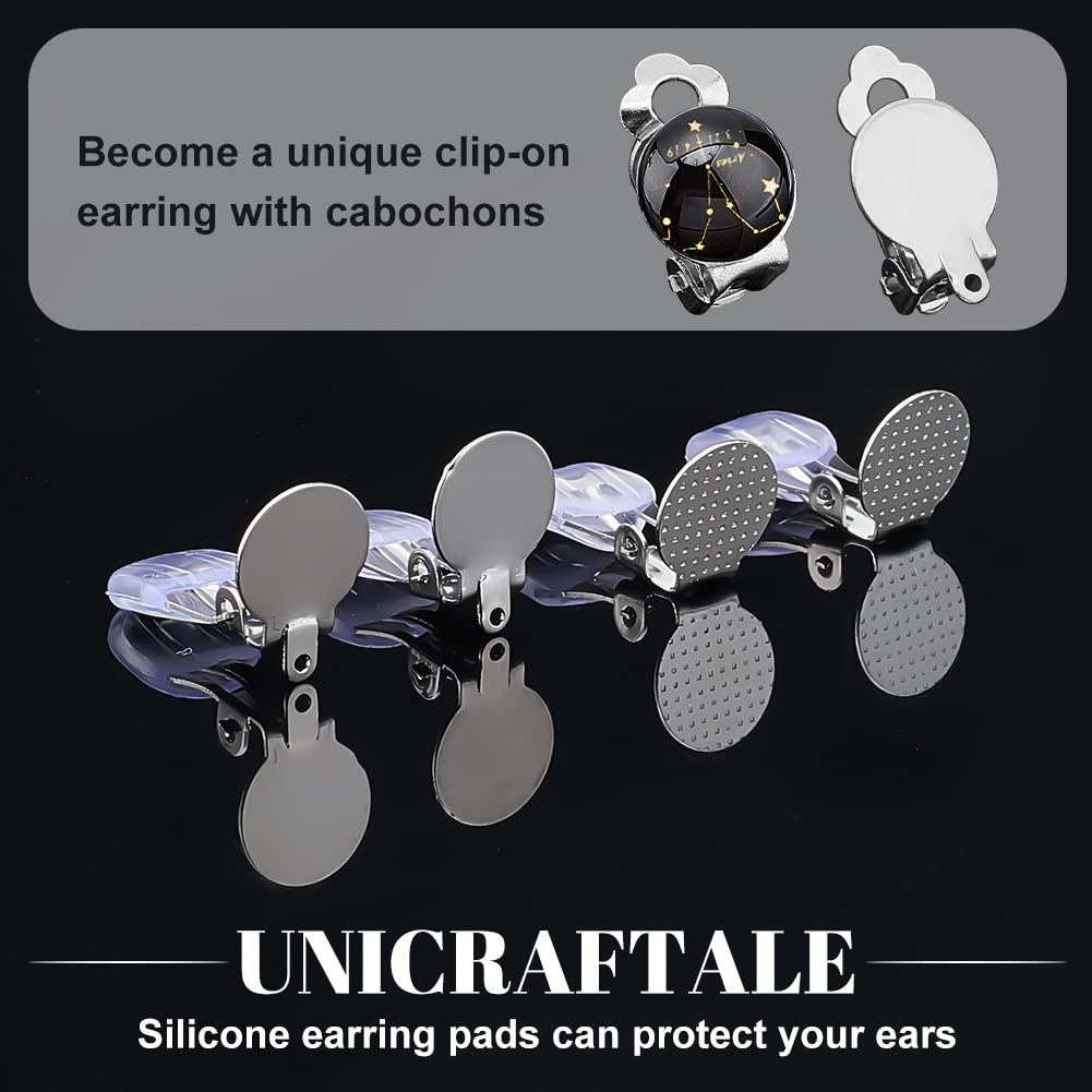 36-Piece Clip-on Earring Findings Set - 6 Color Metal Converters For Non-Pierced Ears With Silicone Nuts