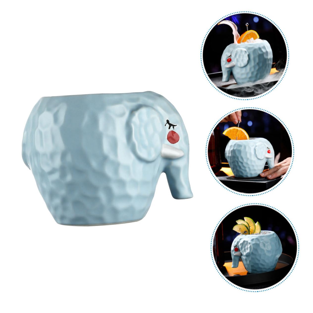 SHOWERORO Bicchiere da Cocktail Tazza Elegante in Ceramica a Forma di Elefante Creativo e Confortevole per Bevande Speciali per Bar e Uso Domestico