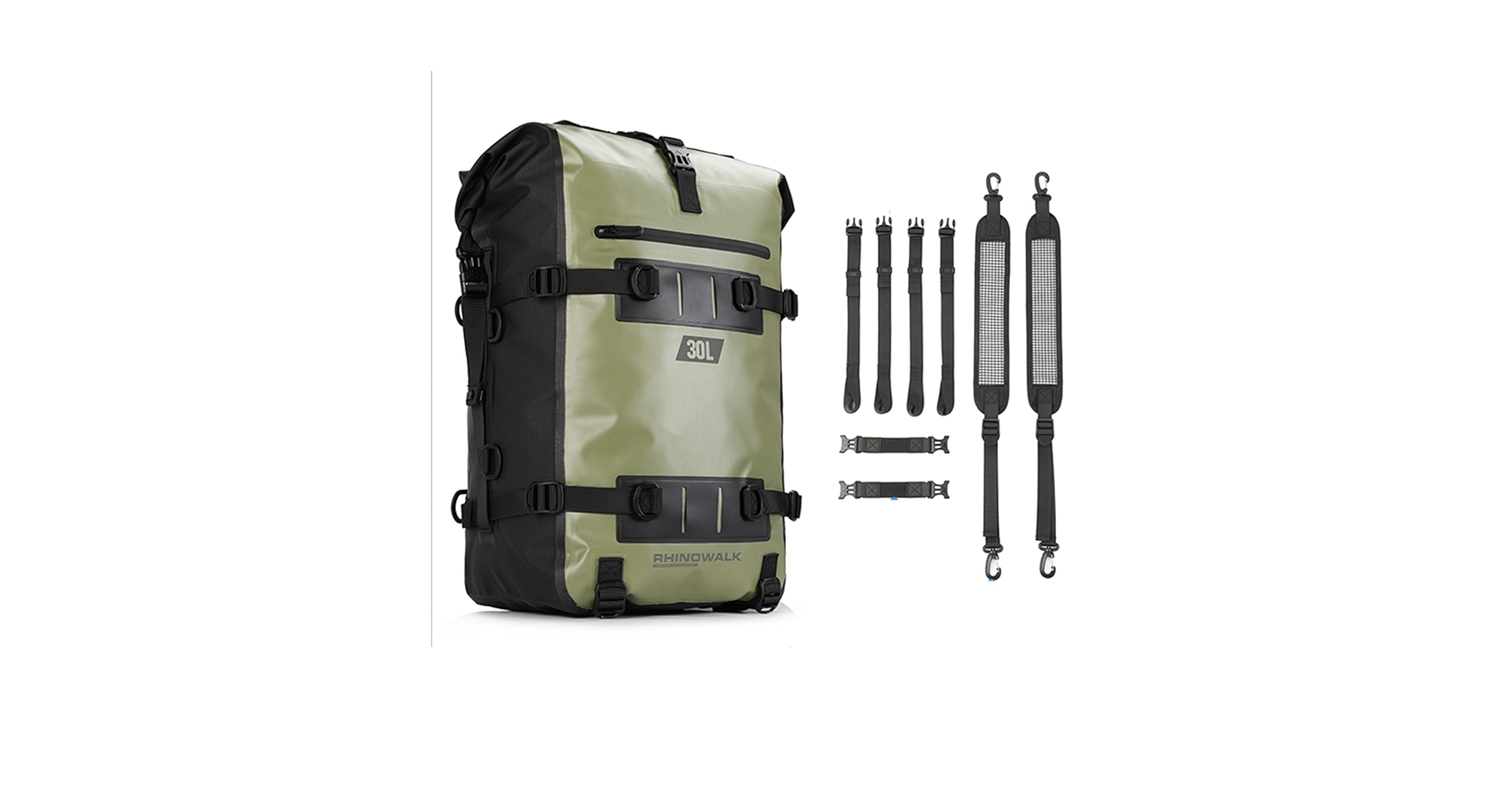 RHINOWALK エンジンガードバッグ MT2230GR薄緑30L Amazon | エンジンガードバッグ 防水 バイク サイドバック
