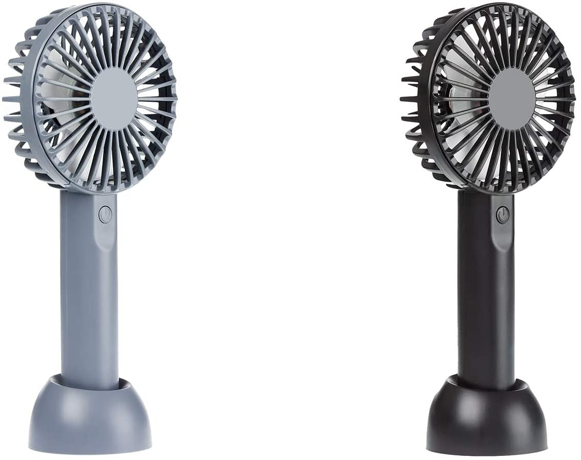 IH Rechargeable USB Handheld Fan 3 Speed Settings Battery Powered Electric Hand Held Fan Ideal for Home, Travel and Camping (Grey)