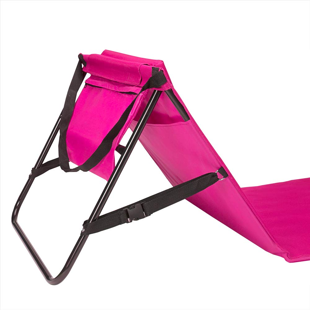 Detex 2er Set Strandmatte mit Rückenlehne Gepolstert Klappbar Sonnenliege Pink