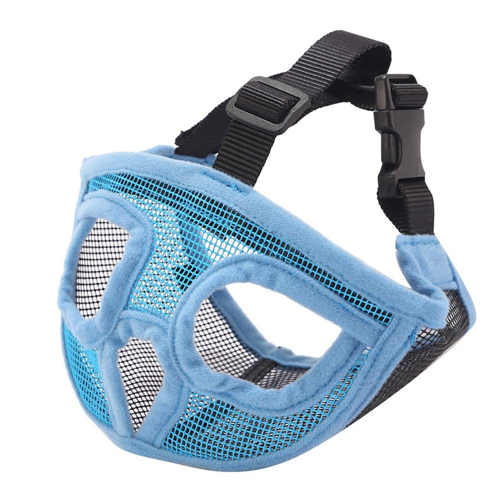 Short Snout Dog Muzzle Adjustable Mesh Bulldog Muzzle Breathable Dog Mouth Cover English French Bulldog Pekingese Shih Tzu Pug for Biting Barking Chewing Training Small Medium Large Dogs - Image 2