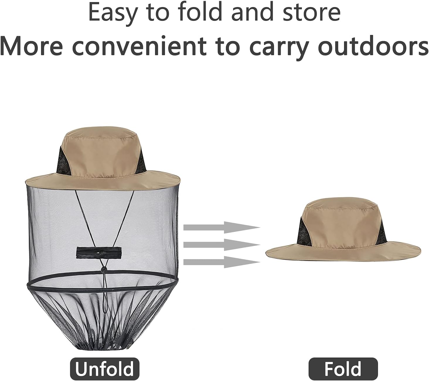Mosquito Head Net Hat Beekeeping Veil Hood Hat Wide Brim Sun Hats with Net Mesh Protection Anti Insects Bug Gnats Hat for Fishing Camping Hiking Gardening Quick Dry Bee Keeper Protective Keeping Hat - Image 3