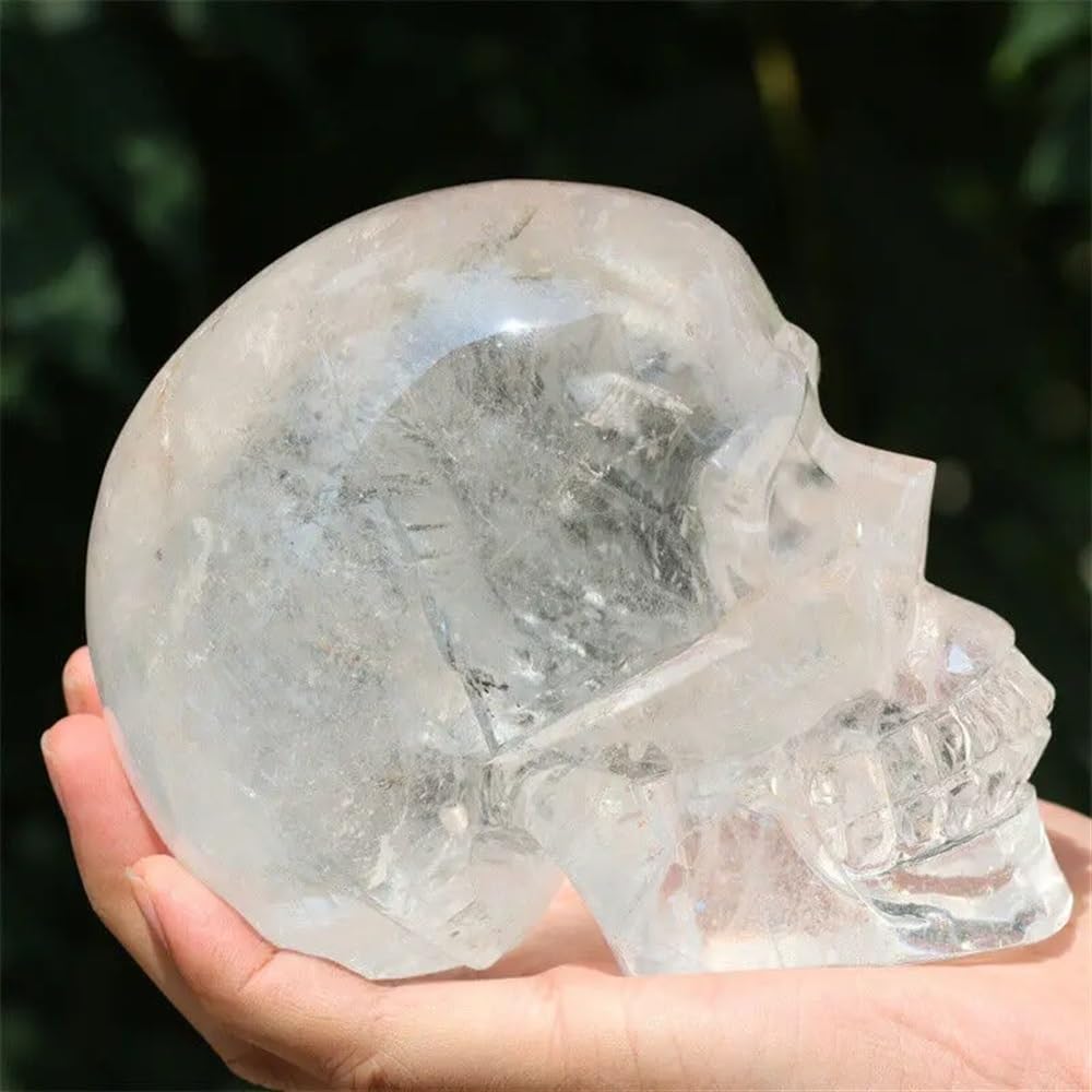 AtkitS Schön Natürlicher Bergkristall-Schädel, handgeschnitzter Bergkristall-Schädel, Reiki-Heilung (Size : 250-300g)