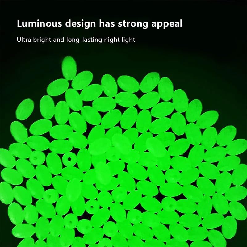 375 cuentas luminosas ovaladas para pesca verde oliva miniatura 6