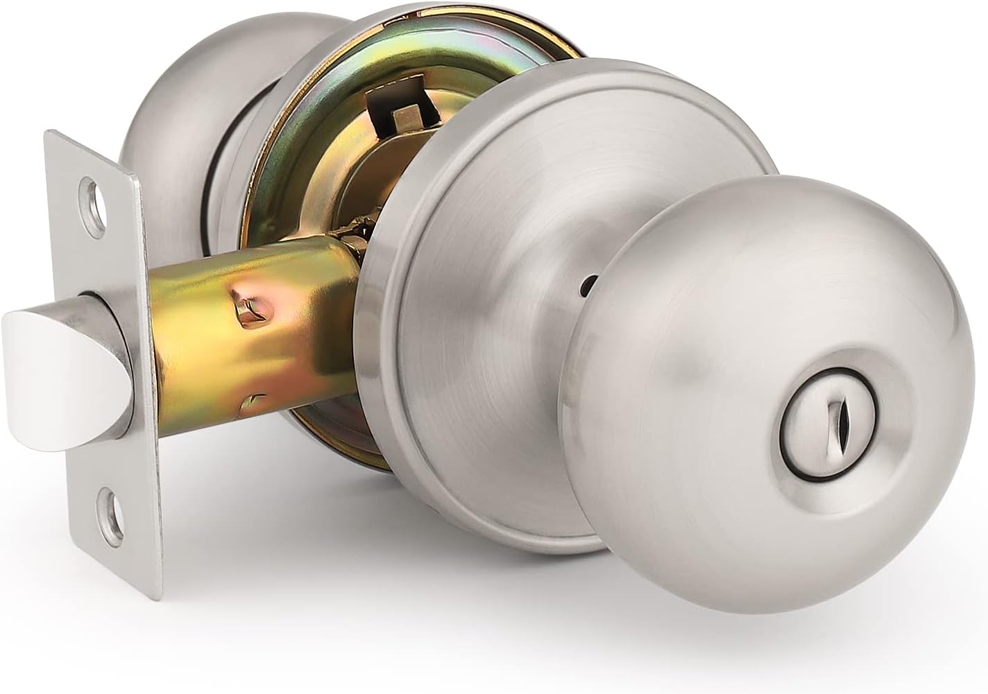 Mengico 1 Pack Interior Door Knob,Satin Nickel Door Handles