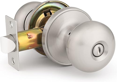 Mengico Paquete de 2 cerraduras de manija de puerta, pomo de puerta moderno negro, cerradura de paso (para pasillo y cierre)