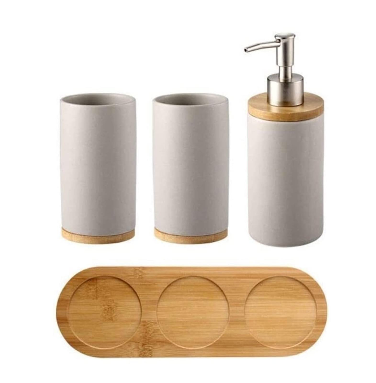 Ensemble salle de bain céramique idéal cadeau décoration grise